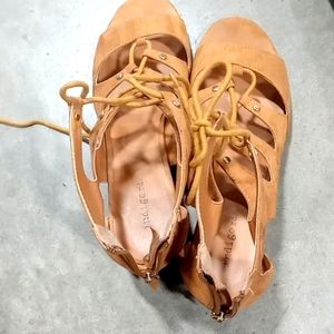 Indigo road size 10 brown suede heeled shoes